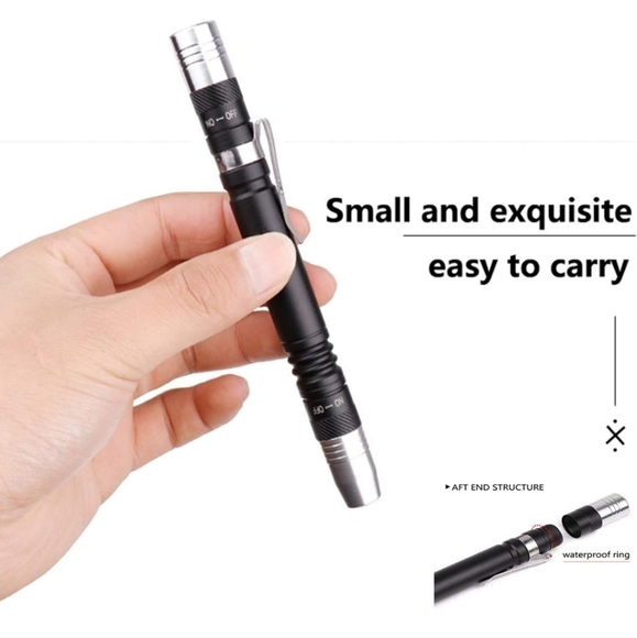 2 in 1 LED Pen Flashlight Regular and Ultra Violet Small Portable 2 Light Source - Picture 8 of 12